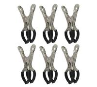 Pool Cover Clips, 6-Piece Stainless Steel Windproof Clamps for Pool and Spa Mesh Covers, Secure Hold for Inground Tub, Winter Insulation, Home, Backyard, Garden, 4.45x2.36x1.06 inches