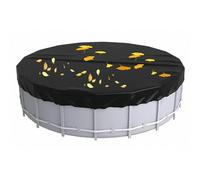 Pool Cover, Round Trampoline Shade Cover, Dustproof Waterproof Sunproof Guard, Black Color, Easy to Secure and Remove, Ideal for Beach, Adult, Park, Children, Pet, Garden, Deck Protection