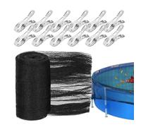 Pool Cover, Sunshade Net, 236.22x236.22in 12pcs Clips, Lightweight with UV Protection, Water Resistant Net for Swimming Pools, Hot Tubs, Kids, Pets, Patio, Garden, Outdoor, Backyard