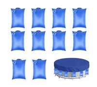 Pool Cover Weights - Heavy Duty Leak Proof Water Bags for Hot Tub Spa Pools | 10 pièces Swimming Pool Cover Tarp Weights Set for Storm Protection Garden Yard Vacation Residential Use, 20 x 30 cm Blue
