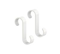 POOL FELLOWS Crochets en S pour suspension, crochet robuste en forme de S, cintre épais pour plantes, sacs, vêtements, extérieur, jardin, piscine (blanc, 8,4 cm, 2 pièces)