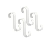 POOL FELLOWS Crochets en S pour suspension, crochets robustes en forme de S, cintre épais pour plantes, sacs, vêtements, extérieur, jardin, piscine (blanc, 8,4 cm, 4 pièces)