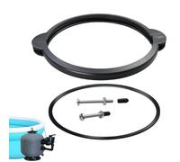 Pool Filter System Clamp, Outdoor Valve Clamp Assembly, Leakproof Filtration Connector, Heavy-Duty Fastening Part, Ideal for Garden Pools, Lawn Systems, Backyard Equipment Maintenance, 27.8x28.19cm
