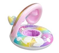 Pool Float for Kids - 56x56x50cm Inflatable Swimming Ring Toy with Canopy -Sturdy Pool Water Tube Inflatable | for Child Boys Girls Backyard Courtyard Patio Beach Pond Garden