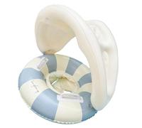 Pool Float - PVC Sun Protection Swim Ring with Canopy Safety Seat Foldable Retro Floating Toy | Outdoor Backyard Garden Beach Water Play Kids Summer Activity