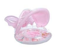 Pool Float Ring, Inflatable Swimming Seat, Safety Handle Buoyancy Trainer, Stable Water Support Anti Tip Design Sturdy PVC Easy Inflate for Boys Girls Beach Pool Lake Water Park Yard Summer Use