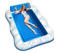 Pool Floats, Inflatable Floating Water Hammock with Mesh Seat, Portable Pool Raft Featuring Built-in Cup Holder, Lounger for Tanning Play Vacation River Beach Lake Travel