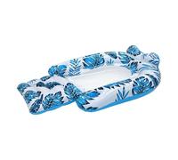 Pool Floats - Tropical Leaf Pattern Inflatable Swimming Mattress with Cup Holders | Thickened Float Mat for Women Men Swimmers Beginners Professionals Backyard Party Lake Beach Vacation Sunbathing