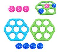 Pool Games - PVC gonflable 100 x 90 cm | Water Ball Toss Ring Game Set with 7 Balls (20 cm) | Fun Outdoor Toy For Park, Backyard, Beach, Lake, Family Vacation, and Party Play, Couleurs : Orange