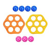 Pool Games - PVC Inflatable 100 x 90 cm | Water Ball Toss Ring Game Set With 7 Balls (20 cm) | Fun Outdoor Toy For Park, Backyard, Beach, Lake, Family Vacation, And Party Play, Colors: Orange