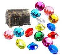 Pool Gems - Jouets De Plongée 14x10x10cm, Boîte Au Trésor en Caoutchouc en Bois, Ensemble sous- Coloré avec des Formes Étincelantes | Accessoires De Natation Amusants pour Les Filles pour Les Fil