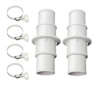Pool Hose Adapter, Over Ground Hose Coupling Set, 2-Pieces, Includes Four Secure Clamps, Sturdy Leak-Resistant Design, Ideal for Hotel, Backyard, Garden, Park, and Beach