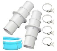 Pool Hose Connector Kit, Over Ground Adapter, 2 Pieces Leak Proof Fitting, Sturdy Filter System Coupler, Backyard Tool for Beach, House, Hotel, Garden, Park, Swimming, Yard, Maintenance, Setup