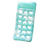 Pool Lounger Float, Inflatable Lounger, 70.87x35.43 inches with Headrest, Waterproof Leaf Pattern Raft for Tanning, Swimming, Traveling, Backyard, Party and Amusement Park