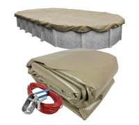 Pool Mate 311527-4-PM Bâche d'hiver Ovale Hors-Sol 20 Ans de qualité Professionnelle, 4,6 x 8,2 m, Brun Clair