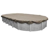 Pool Mate Bâche d'hiver Ovale Extra résistante en grès de 4,6 x 8,2 m pour Piscine Hors Sol, chevauchement de 1,2 m (Taille de la Couverture de 5,8 x 9,4 m), Solide 30,5 x 30,5 cm, 104,9 g/yd2, Style