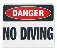 Pool No Diving Warning Metal Tin Sign 12x8 Inch