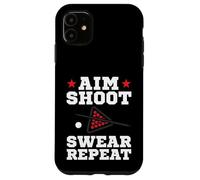 Pool Playing Aim Shoot Swear Repeat Pool Playing Billiards Coque pour iPhone 11