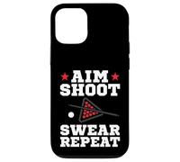 Pool Playing Aim Shoot Swear Repeat Pool Playing Billiards Coque pour iPhone 12/12 Pro