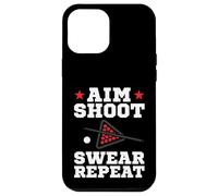 Pool Playing Aim Shoot Swear Repeat Pool Playing Billiards Coque pour iPhone 12 Pro Max