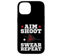 Pool Playing Aim Shoot Swear Repeat Pool Playing Billiards Coque pour iPhone 14