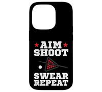 Pool Playing Aim Shoot Swear Repeat Pool Playing Billiards Coque pour iPhone 14 Pro
