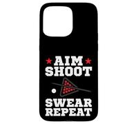 Pool Playing Aim Shoot Swear Repeat Pool Playing Billiards Coque pour iPhone 15 Pro Max