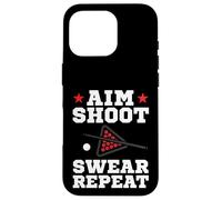 Pool Playing Aim Shoot Swear Repeat Pool Playing Billiards Coque pour iPhone 16 Pro
