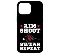 Pool Playing Aim Shoot Swear Repeat Pool Playing Billiards Coque pour iPhone 16 Pro Max