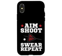 Pool Playing Aim Shoot Swear Repeat Pool Playing Billiards Coque pour iPhone X/XS