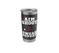 Pool Playing Aim Shoot Swear Repeat Pool Playing Billiards Gobelet isotherme en acier inoxydable double paroi