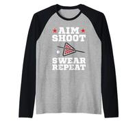Pool Playing Aim Shoot Swear Repeat Pool Playing Billiards Manche Raglan