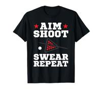 Pool Playing Aim Shoot Swear Repeat Pool Playing Billiards T-Shirt