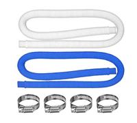 Pool Pump Hose - With Clamps Replacement Parts | Swimming Pool Filter Pump Hose For Repair | Connection Upgrade Maintenance Outdoor Yard Patio Lawn | 32mm Diameter 1.5m Length PE Double Tube Four Ɓuck