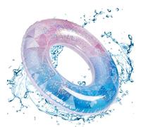 Pool Ring Float | Summer Gradient Glitter Water Fun Toy | Inflatable Swim Tubes | for Beach Games Water Party Festive Gathering Bachelor Party Poolside Celebration