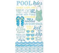 Pool Rules Lot de 32 serviettes de table pour invités - 3 plis - Motif Susan Winget - 21,6 x 11,4 cm - Imprimé en Allemagne