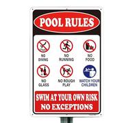 Pool Rules Sign - Safety Regulation, Pools Rules Signs Outdoor,8x12 Inches Decorative Aluminum Plate | Outdoor Pool Decor,for Beach Swimming Summer Outside Backyard Deck Door House Poolside Gym