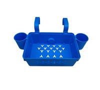 Pool Storage Basket, Swim Toy Organizer, Drink Holder Stand, Interactive Adjustable Double Cup Holders, Heavy Duty Mesh Frame, Stable Poolside sweet for Outdoor Swimming Areas 18.7x11.81x5.12 Inches