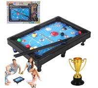 Pool Table, Tabletop Billiards Game Kids, Small Desktop Set with Cues Balls Triangle Rack for Early Education, Family Bonding, Fun Competition Home, Living Room, Playroom, 11.42x3.15x7.87 inches