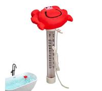Pool Temperature Gauge - Floating Crab Shape Easy to Read | Indoor Spa Temperature Gauge Floating Temperature Gauge for Pool Crab Shape Easy Summer Vacation Home Apartment Club Gym