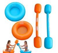 Pool Toys - PVC Vinyl 140x35cm | Floating Inflatable Row Floats Hitting Stick Raft Set | Anti Splash Ring Water Game Mat for Teens Adult Summer Outdoor Lake River Beach Backyard Swimming Party