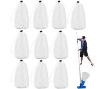 Pool Vacuum Filter Bags, Pool Vacuum Cleaner Replacement Bag, Nylon 10 Pieces Reusable Pouch Water Cleaning Accessories for Dirt, Hair, Sand, Silt, Leaves, and Debris, 29x14x1cm