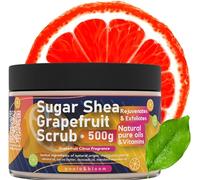 Poola & Bloom Exfoliant au Sucre Gommage Corps Grain Fin 500g - Hydratation Intense Beurre de Karité et Huile D Olive Parfum Pamplemousse Tropical Soin Naturel pour Peau Douce et Lisse