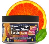 Poola & Bloom Gommage Corporel Vanille Hydratant 500g - Exfoliant Doux pour Peau Sensible avec Beurre de Karité Beurre de Cacao Sucre Brun Anti-âge Éclatante Parfum Mandarine