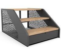 Poolex - Escalier pour Spa - SP-STEPS-7016B - Bois Gris - Accès sécurisé, Robuste et Stable, Installation Facile, Compatible avec la Plupart des spas, Confort Optimal pour Usage Quotidien