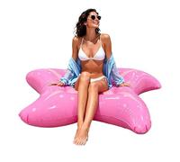 poolFloat - 140cm Pink Inflatable PVC poolLounger, Beach Water Mattress | Comfortable Summer Floating Bed for Adults and Kids, Durable Swimming poolRaft for Relaxation, Portable Outdoor Water Fun F