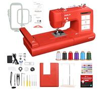 PooLin EOC05 2 en 1 Couture et Broderie Machine - Rouge - Machine à broder électronique - Écran tactile LCD 7″, cadres 10×10 cm et 10×23,5 cm, import de motifs USB/Wi-Fi, idéale débutants et experts