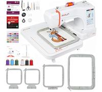 POOLIN EOC06 Machine à Broder,Grande Surface 20x28 cm, Écran Tactile LCD 18 cm,Brodeuse Numérique USB WiFi, Lettres et Motifs Combinés,pour Débutants,Cadeau Noël,Cadeau pour Maman et Femme