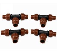 Poolmart 1 Rain Bird Lot de 4 raccords en T 16 mm x 16 mm x 16 mm Lock Quick Type BF-32 en polypropylène marron pour systèmes d'irrigation agricole et jardin