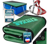 poolomio® Bâche de piscine rectangulaire 800 × 400 cm | Couverture 2-en-1 solaire & hivernage 8 × 4 m | Bâche robuste 200 g/m² PE | Protection UV anti-algues saletés | Dimensions réelles: 880 x 480 cm